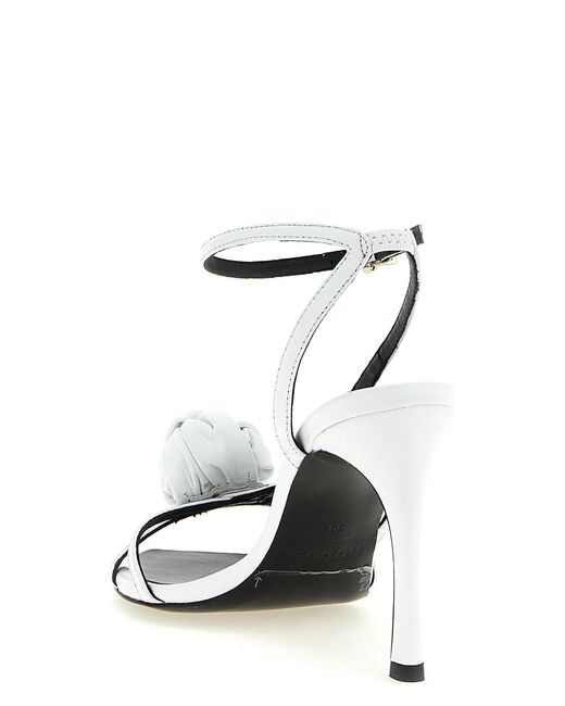 ROTATE BIRGER CHRISTENSEN White Rotate Birger Christensen 'Leather Knot' Sandals
