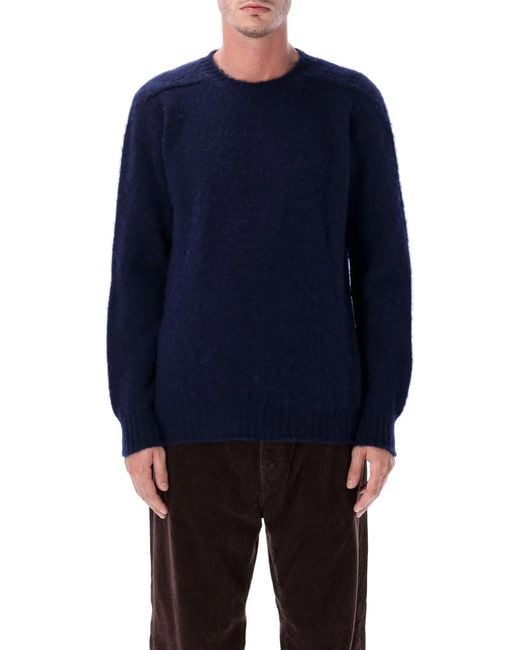 Howlin' By Morrison Blue Shaggy Bear Wool Crewneck Sweater for men