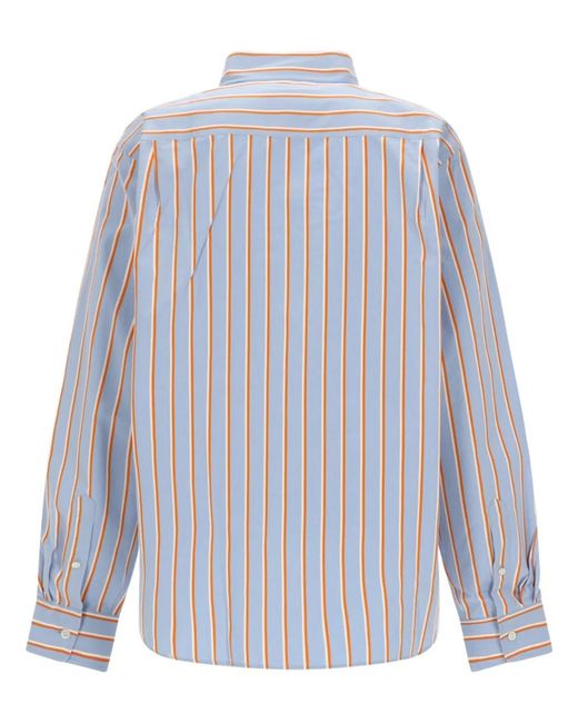 Dries Van Noten Blue Camicia A Righe