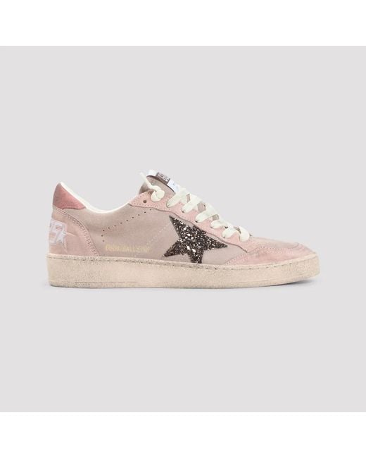 Golden Goose Deluxe Brand Pink Ball Star Glitter-Patch Sneakers