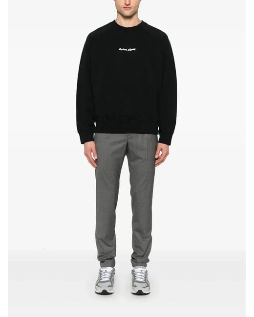 Maison Kitsuné Black Maison Kitsuné Embroidery Oversize Reglan Sweatshirt for men