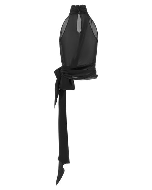 Balmain Black American Neckline Top