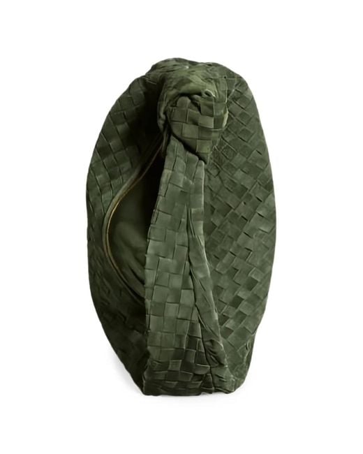 Bottega Veneta Green Intrecciato Weave Suede