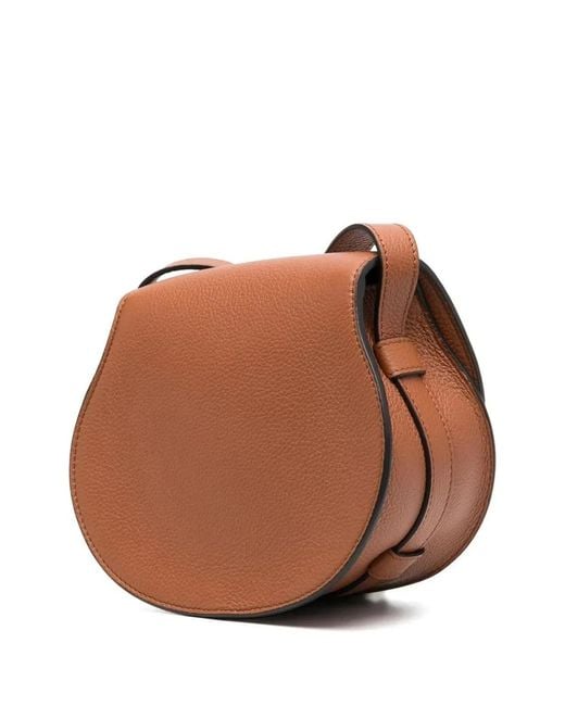 Chloé Brown Small Marcie Leather Cross Body Bag