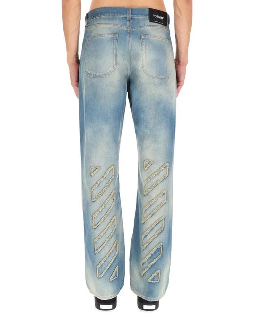Off-White c/o Virgil Abloh Blue Denim Cotton-Blend Jeans for men