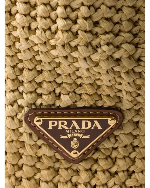 Prada Natural Raffia Shopping Bag