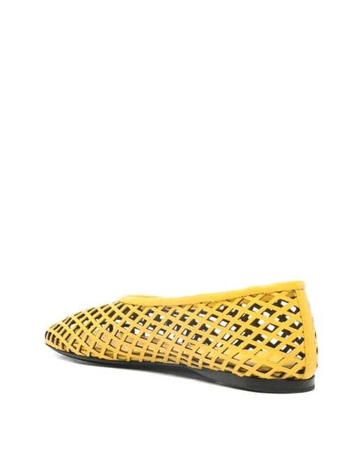 Proenza Schouler Yellow Tee Perforated Ballerina Flats