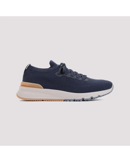 Brunello Cucinelli Blue Wool Shoes for men
