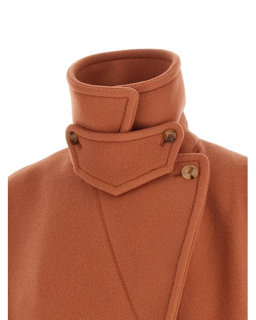 Chloé Brown Chloé Double-Breasted Coat