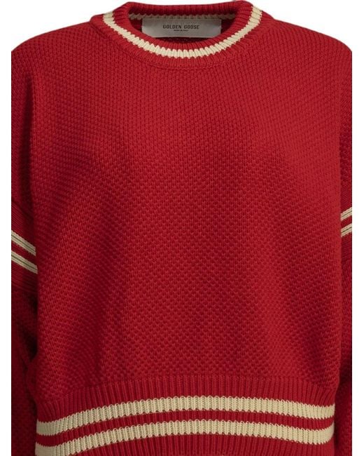 Golden Goose Deluxe Brand Red Cotton Crewneck Sweater