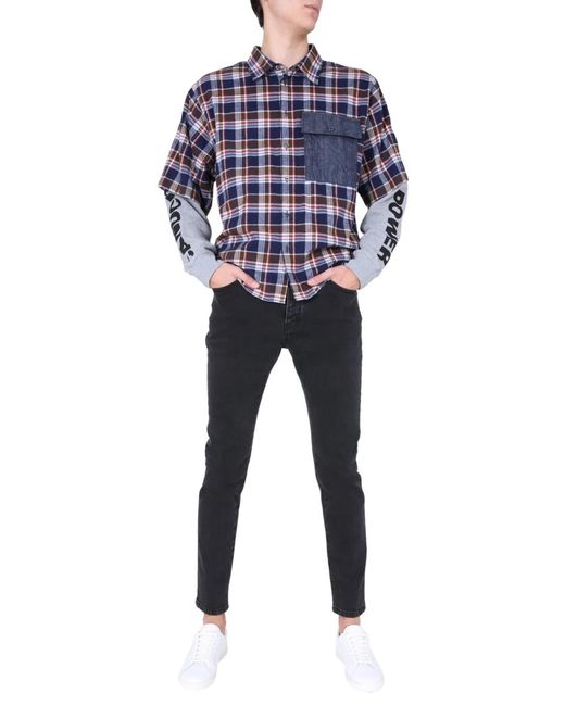 DSquared² Blue Shirt With Double Sleeves for men