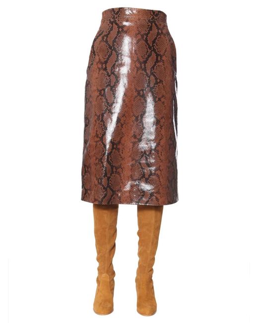 DSquared² Brown Python Print Skirt