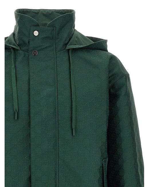 Gucci Green Reversible Ripstop Cotton Jacket for men