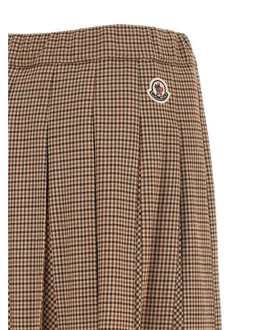 Moncler Brown Pleated Midi Skirt