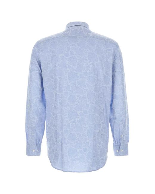 Etro Blue Jacquard Shirt for men