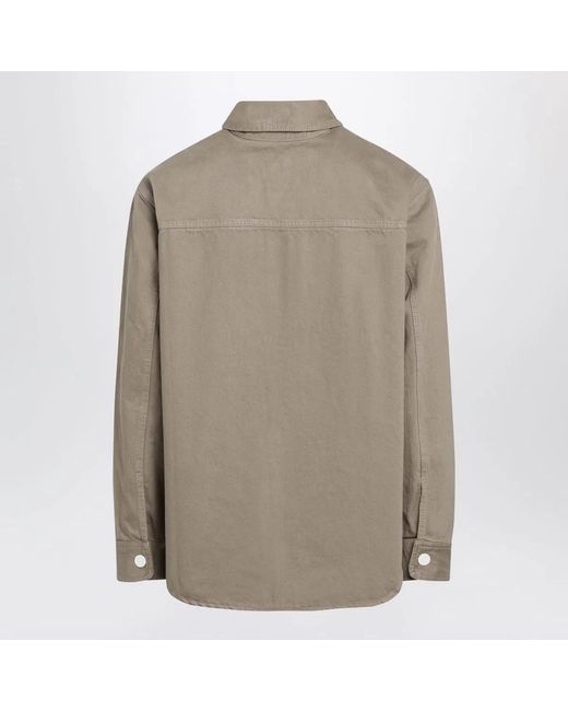 AMI Brown Cotton Knitted Ami De Coeur Overshirt for men