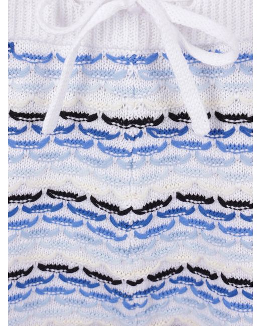 Casablanca Blue Cotton Viscose Tuck Stitch for men