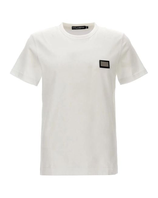 Dolce & Gabbana White Dolce & Gabbana T-Shirt 'Dg Essential' for men