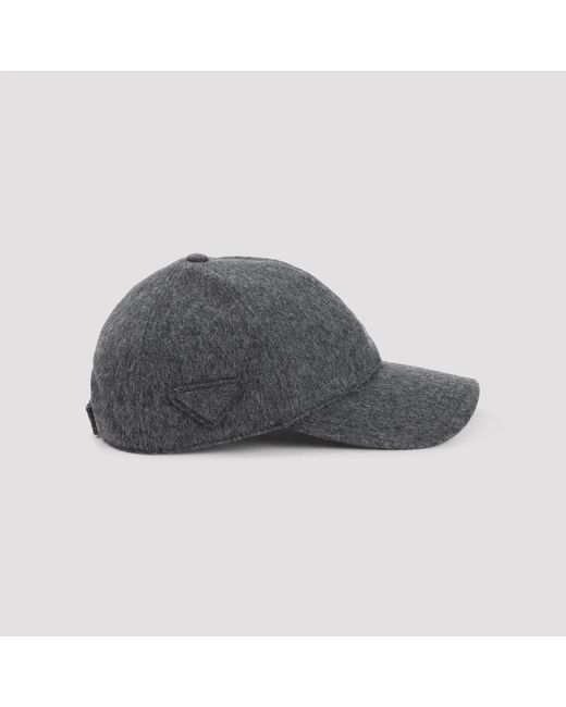Prada Gray Dark Flannel Baseball Cap