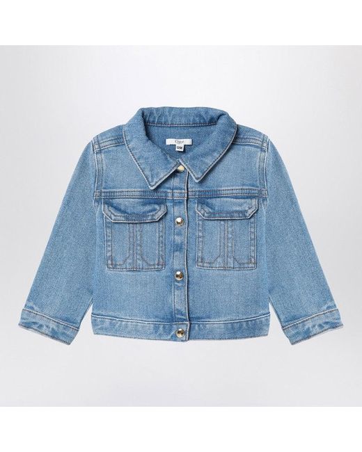 Chloé Blue Washed-Effect Denim Jacket