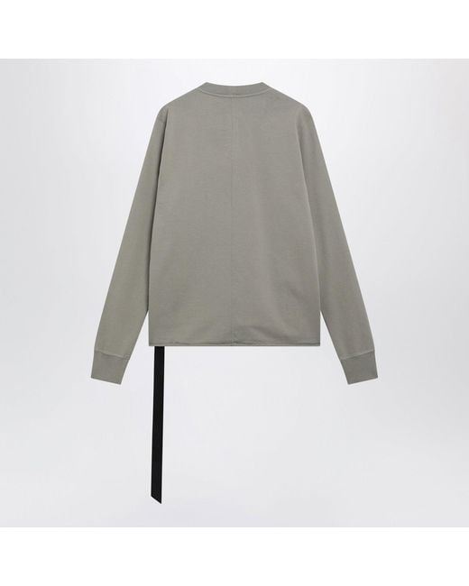 Rick Owens Gray Tower Mineral Cotton Crewneck Sweatshirt for men