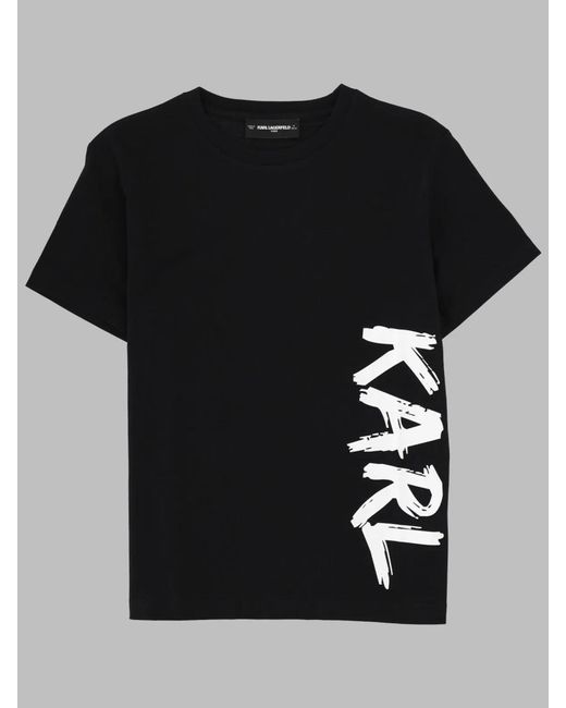 Karl Lagerfeld Black T-Shirts Con Stampa Logo