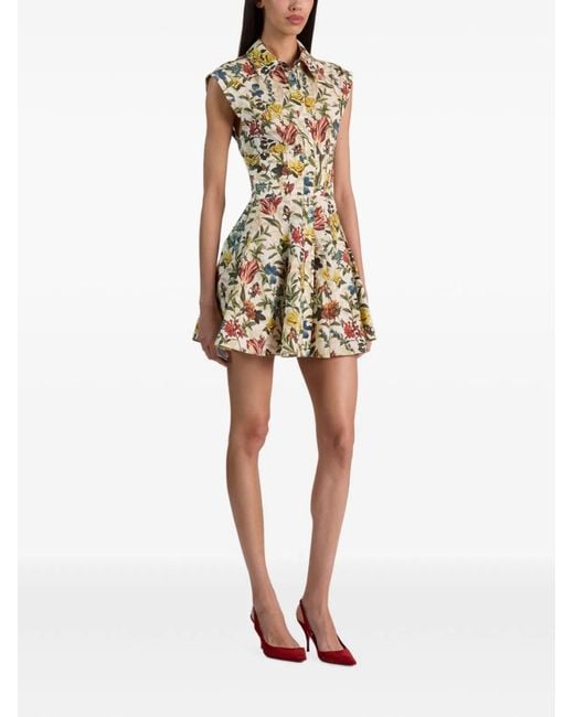 Alice + Olivia White Printed Cotton Mini Dress
