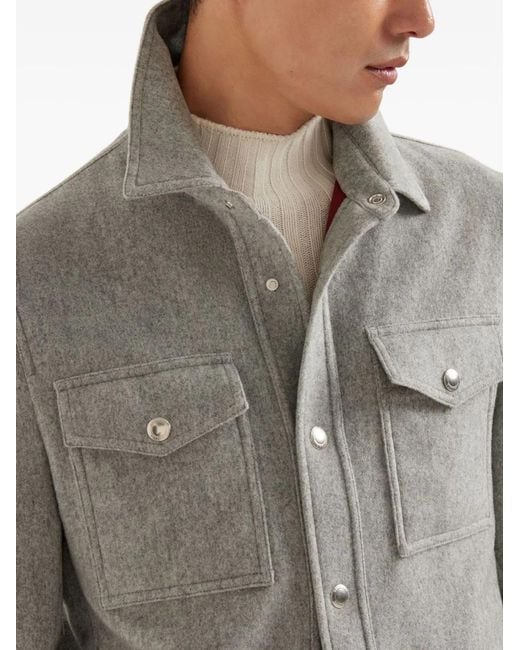 Brunello Cucinelli Gray Cashmere Jacket for men