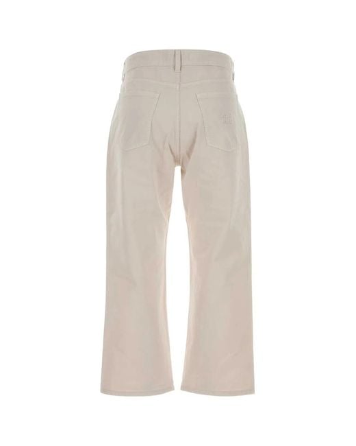 Miu Miu White Ivory Cotton Pant