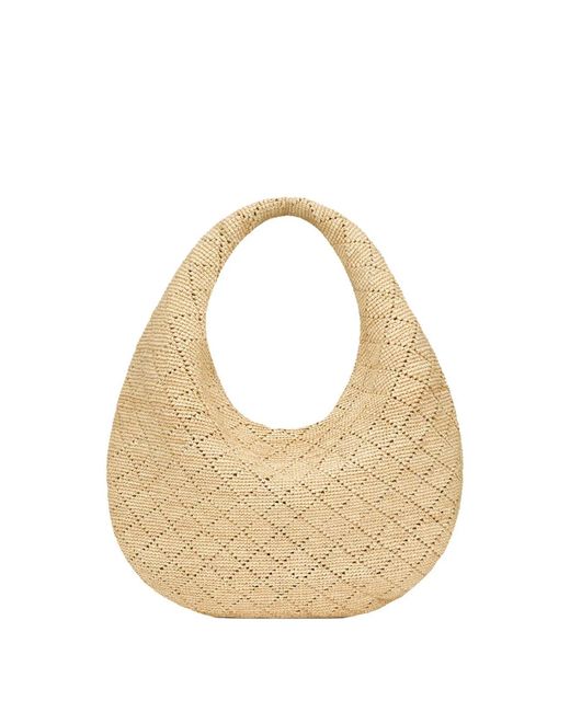 Saint Laurent Metallic Quilted Raffia Shoulder Bag