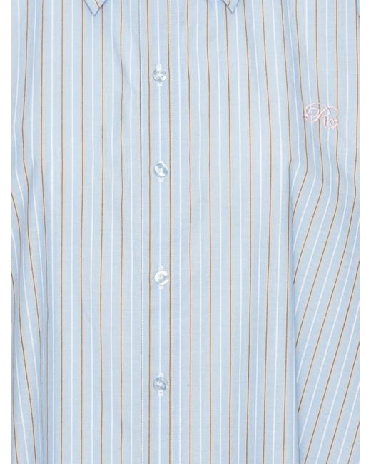ROTATE BIRGER CHRISTENSEN Blue Striped Buttoned Shirt