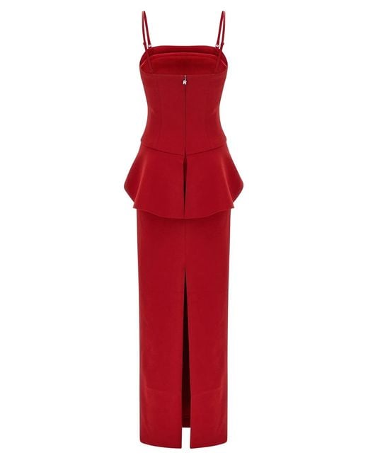 ROTATE BIRGER CHRISTENSEN Red Rotate Birger Christensen 3D Floral Detail Dress