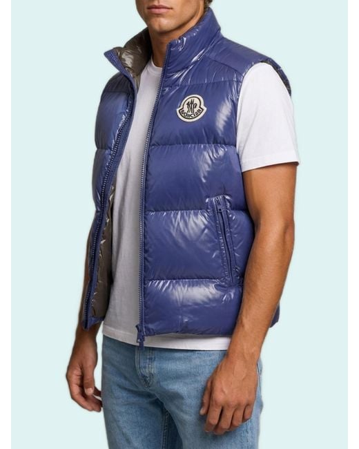 Moncler Blue Denim Polyamide Jacket for men
