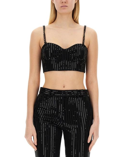MICHAEL Michael Kors Black Michael By Michael Kors Crepe Bustier Top