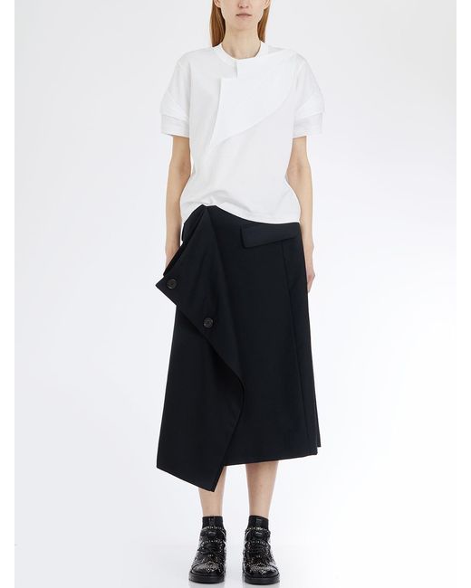 Comme des Garçons Black Long Wool Skirt