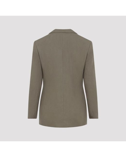 Giorgio Armani Gray Smoky Quartz Linen Blazer