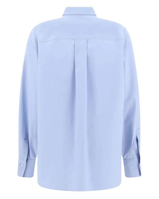 Brunello Cucinelli Blue Shirt With Jewel Embellished Pocket