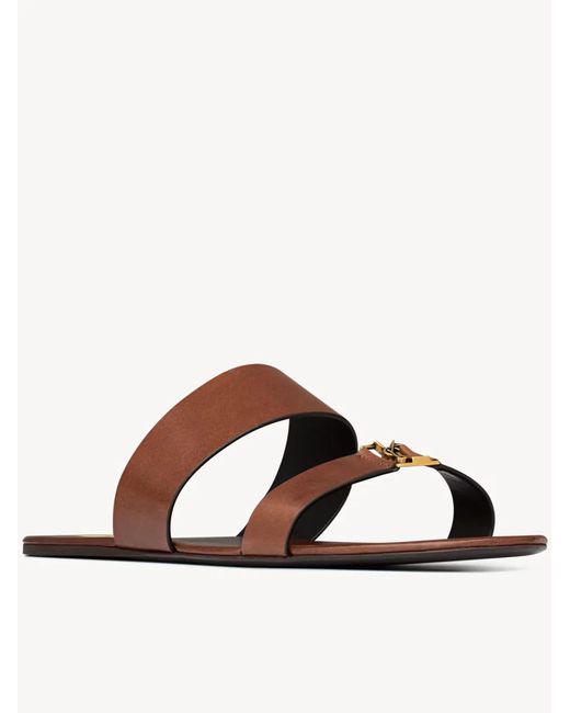 Saint Laurent Brown Babylone Slides