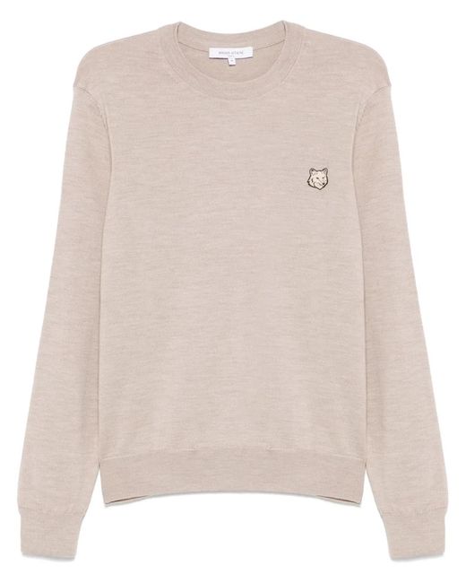 Maison Kitsuné Natural Maison Kitsuné Bold Fox Head Wool Jumper for men