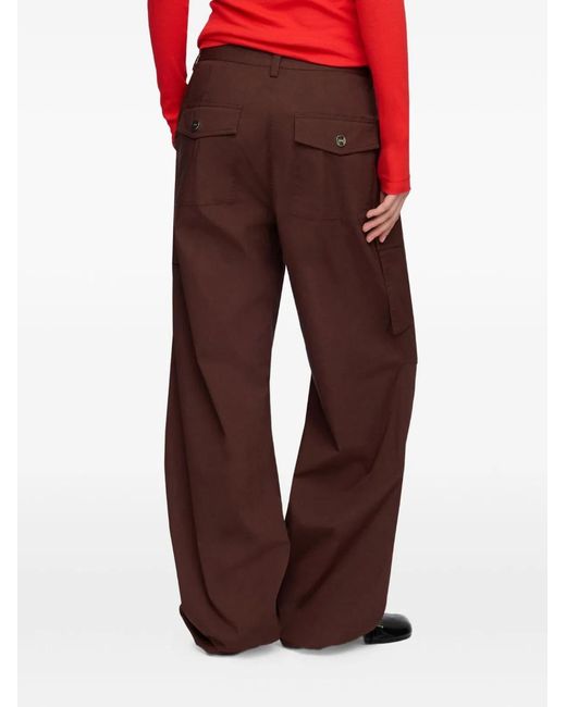 Ganni Purple Organic Cotton Cargo Trousers