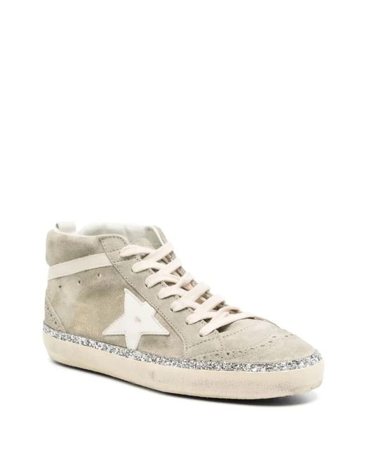 Golden Goose Deluxe Brand White Mid Star Suede Upper Leather Star