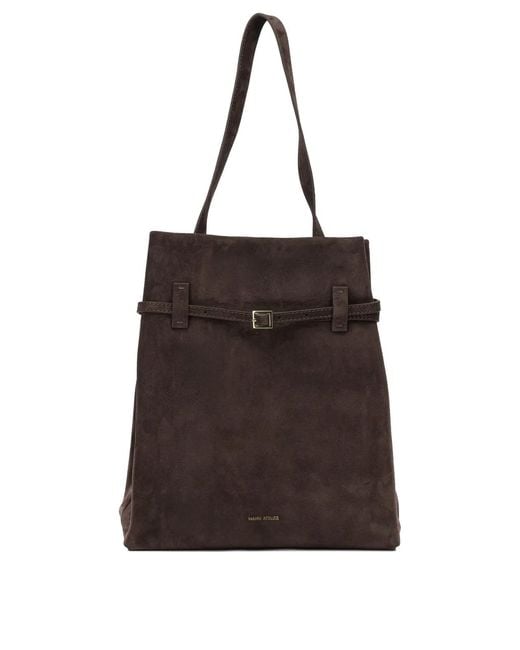 MANU Atelier Brown "Tote Du Jour" Medium Shoulder Bag