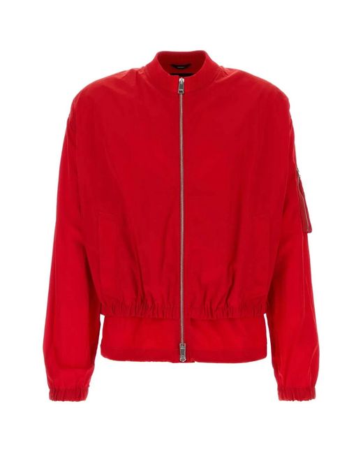 Fendi Red Nylon Bomber Jacket for men