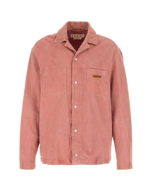 Marni Pink Suede Shirt for men