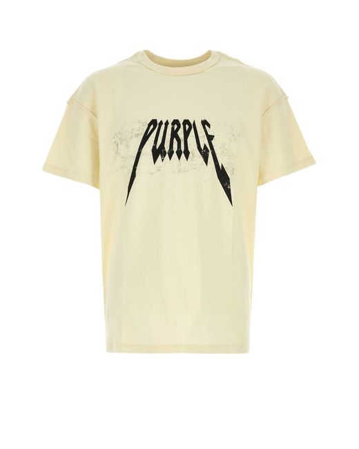 Purple Denim White Textured Inside Out Tee for men
