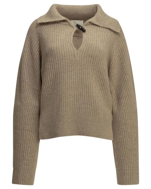 Isabel Marant Natural "Miranda" Polo Sweater