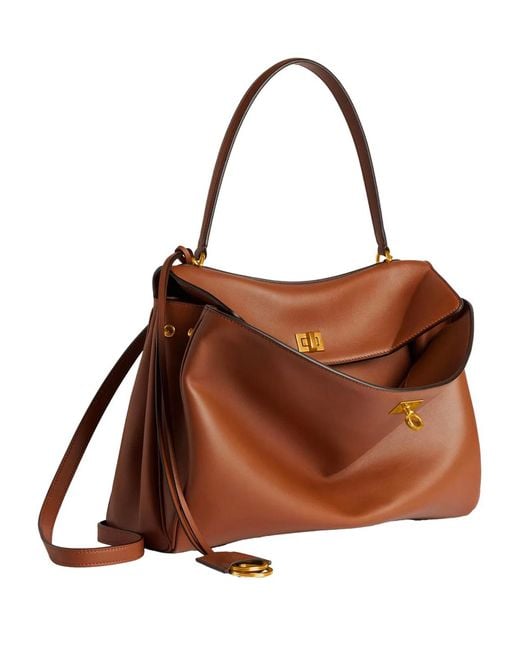 Balenciaga Brown New Rodeo Top Handle M Calf Leather Handbag