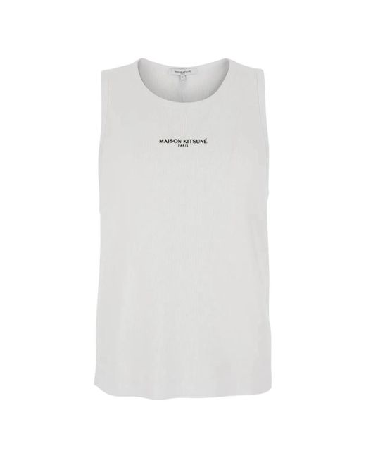 Maison Kitsuné White Maison Kitsuné Maison Kitsuné Logo Print Vest for men