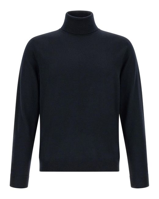 Zanone Blue Turtle-Neck Sweater for men