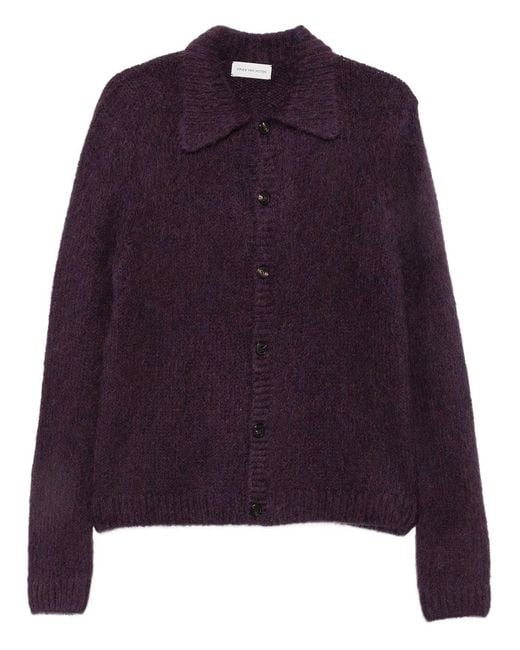 Dries Van Noten Purple Cardigan Mora for men